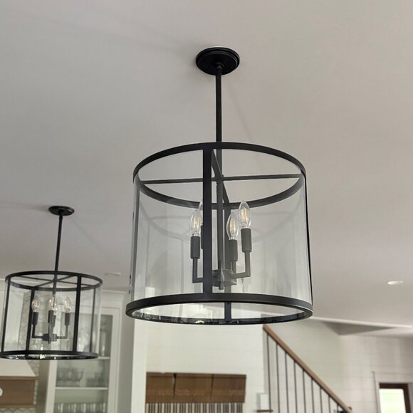 Pottery Barn - Manor Round Pendant Lights (2) - Picture 2 of 6